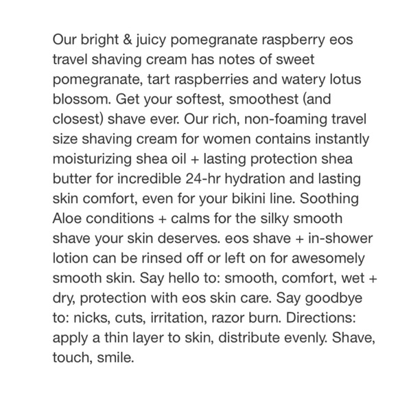 EOS Shea Better 24-hr Moisture Shave Cream in ‘JUICY POMEGRANATE’ - 2.5 oz NEW - Picture 6 of 6